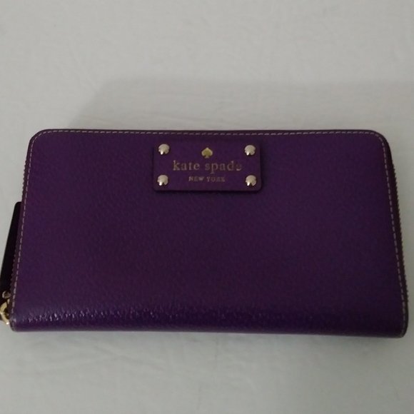 Kate Spade Handbags - Kate Spade Veronica Purple Zip around Wallet